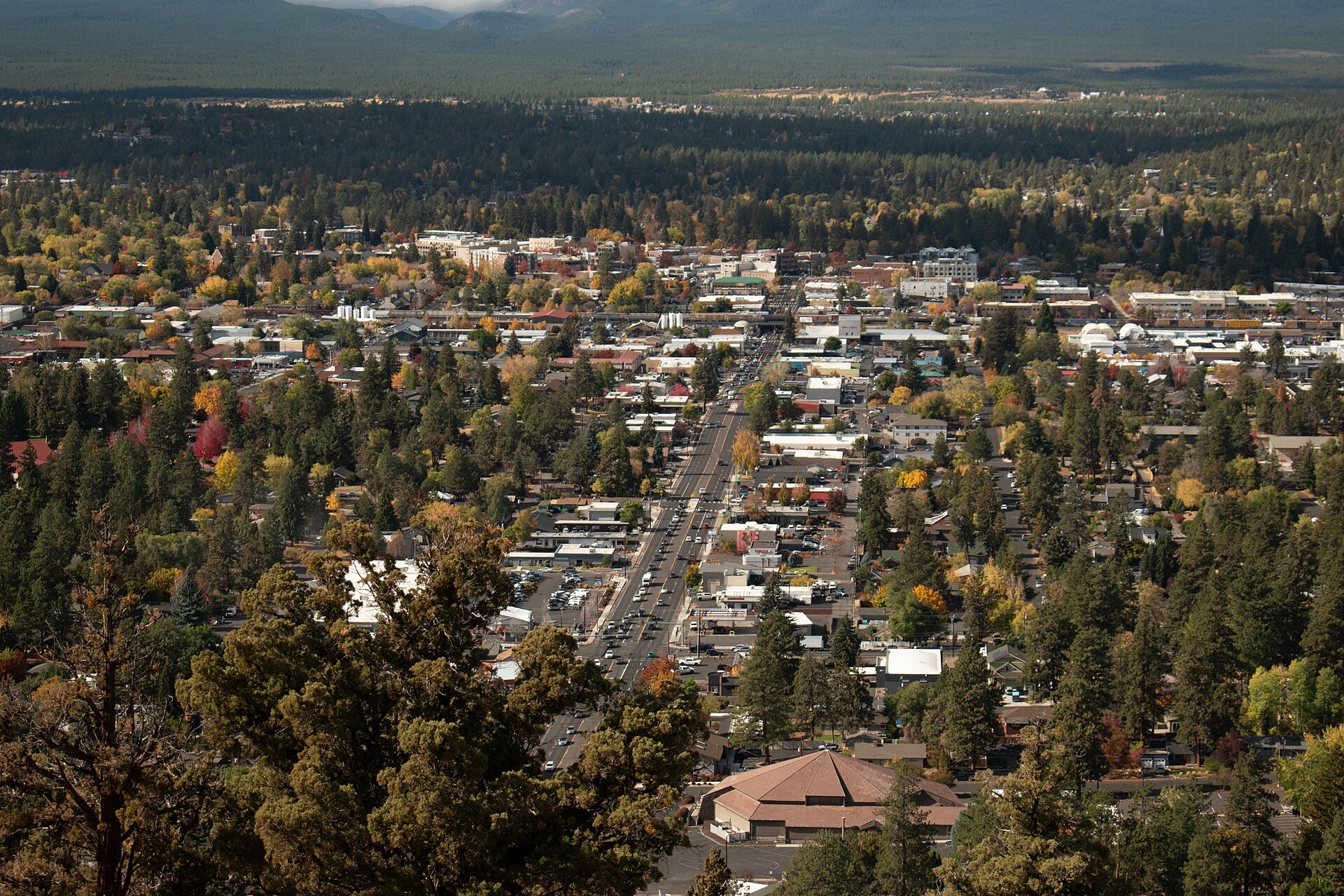 Bend from Pilot Butte, the town spread among pines in the high desert